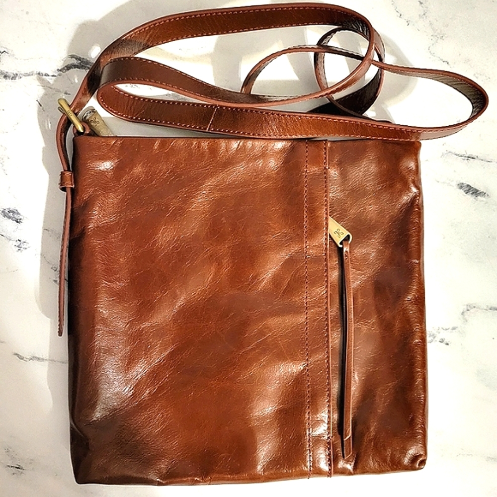 HOBO Vintage Hide Brown Leather Crossbody + Shoulder Bag